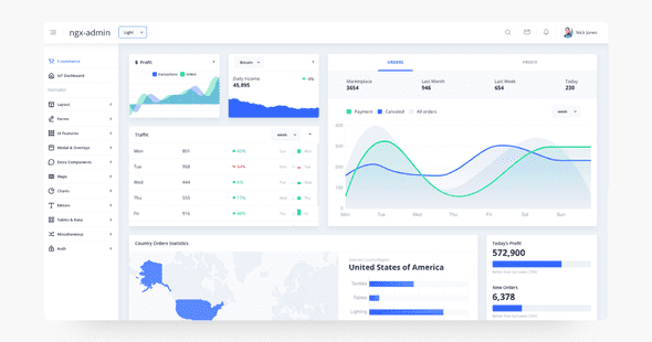 Ngx-Admin Dashboard - App Screen Shot.